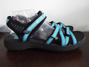 Skechers Fitness Tone Ups Blue Black Strappy Sandals 38753 Size 11