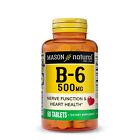 Mason Natural Vitamin B6 500 mg. Healthy Heart, Muscle & Nerve Function, 60 Tabs