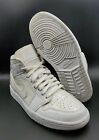 Nike Air Jordan 1 Mid Patent White Triple Sneaker Women's Shoe Size 8 BQ6472111