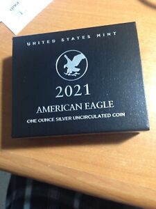 2021 w type 2 burnish unc american silver eagle one dollar coin 1 oz silver