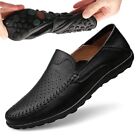 Men Casual Shoes Genuine Leather Breathable Loafers Moccasins Slip on Boat Shoes