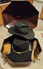 Vintage Charlie 1 Horse & Renegade Duster Black Cowboy Hats w/Hat Carrier Case
