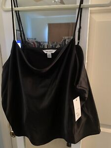 NINE WEST women’s Tank Silk Top Clothing Blouse Black Plus Size XXL 2x NWT