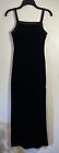 CITY TRIANGLES Vintage 90s Black Velour Double Side Slit Long Dress Size 7