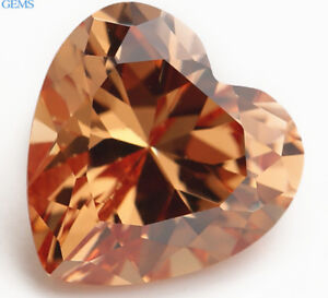 10X10 mm AAAAA Champagne Sapphire Gems 6.25ct Heart Diamonds Cut VVS Loose Gems