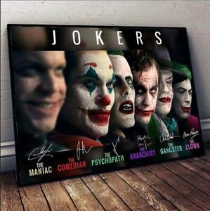 Joker Movie Phoenix Joker and Ledger Joker Signature Poster- No Frame