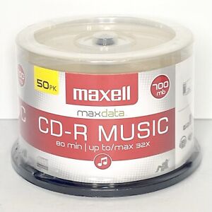 Maxell CD-R Music MaxData 50pk Spindle 80min 700MB New/Sealed