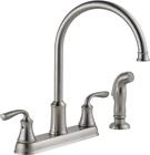 Delta Lorain 2 Handle Kitchen Faucet with Spray Stainless-Certified Refurbished