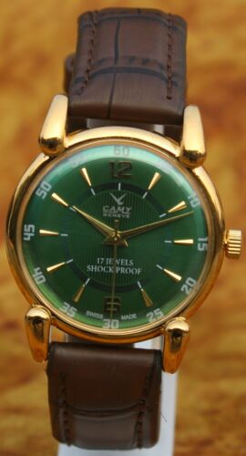 Antique Vintage CAMY Geneva ST96 17 Jewels Hand Wind Swiss Made Men's Wristwatch