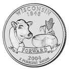 2004 P Wisconsin State Quarter Cent Coin From US Mint 25 Cents Forward 1848