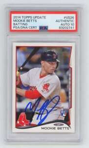 Mookie Betts 2014 Topps Update US26 Rookie RC Signed PSA 10 Auto Red Sox Dodgers