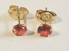 Round Red Lab Created Ruby in 10k Yellow Gold 4mm Stud Earrings