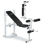 Olympic Weight Bench Set Press w/ Barbell Rack Fitness Home Gym Workout Strength