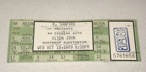 10/10/79 Elton John Full Concert Music Ticket Stub Minneapolis MN Northrop