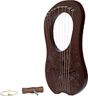 10 Strings Harp with Metal Guitar Strings Brown Celtic Flower Style with Free Ba