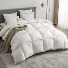 APSMILE Goose Feather Down Comforter 750FP 100% Soft Organic Cotton Duvet Insert