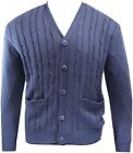 NWT 2X 2X Big Navy Heather Premium Cable Knit Cardigan Button Up Sweater