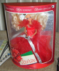 1988 HAPPY HOLIDAYS BARBIE DOLL MIB Vintage #1 in Series Christmas Mattel #1703