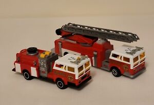 Lot of 2 Majorette #5 Fire Trucks 1:47 New York Fire Dept. (Loose) as-is