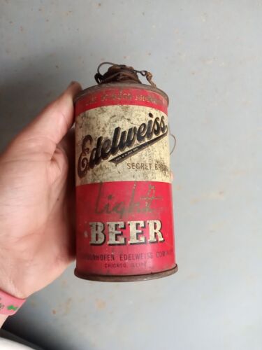 New ListingEdelweiss Secret Brew 12oz Cone Top Beer Can Empty fishing bobber