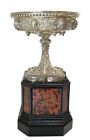 19th C Christofle Silver Plated Chalice Goblet Cup Tazza Centerpiece Bowl Gothic