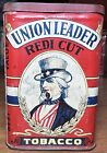 Antique UNION LEADER Redi Cut Pipe Tobacco Vertical Pocket Tin Empty Uncle Sam
