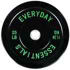 BalanceFrom Olympic Bumper Plate Weight Plate with Steel Hub, Black, 25 lbs