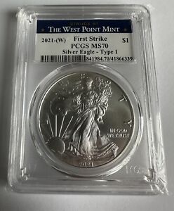 New ListingTHE WEST POINT MINT 2021-(W) First Strike $1 PCGS MS70 Silver Eagle - Type 1