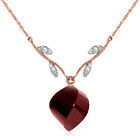 15.27 CTW 14K Solid Rose gold fine True Romance Ruby Necklace 16-24