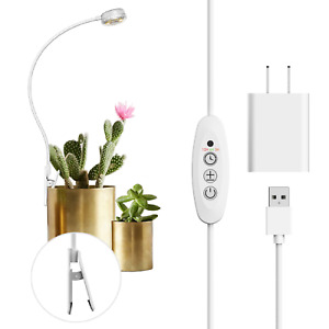 SANSI 5W Dimmable LED Flower Pot Clip Grow Light Indoor Plant Full Spectrum USB