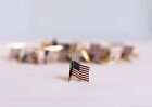 Wholesale LOT (11 SETS) Patriotic American Flag Cufflinks GREAT FOR RESALE Gold