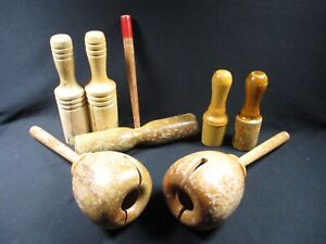 Lot of 7 Wood Percussion Tone Block Instruments - Vintage?