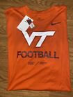 New Nike Dri Fit Virginia Tech Hokies Football Mens Orange Shirt Size 3XL