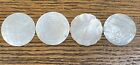 FOUR LARGE ANTIQUE EARLY 19TH CENTURY CHINESE MOTHER OF PEARL GAMING COUNTERS