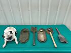 3 Vintage Shovels U.S. Army Folding Entrenching Ames 1945 WWII with Canvas Cover