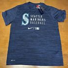 Seattle Mariners Shirt Mens Large Blue MLB Short Sleeve Standard Dri Fit Nike