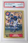 Greg Maddux BRAVES HOF Signed Auto 1987 Topps Traded Rookie Card 70T 4 insc. PSA