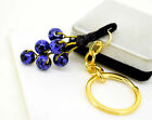 7 Pcs Natural Sodalite Key Chain Grapes Symbol Healing Gemstone Key Ring