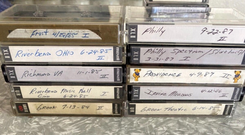 10 Grateful Dead Live Cassette Lot 1984 thru 1987 Greek Riverbend OH RI Philly