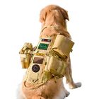 Tactical Dog Harness with Pouches Molle Vest K9 No-Pull Handle L Khaki
