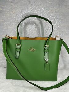 NWT Coach Mollie Tote 25 Double Face Leather In Kelly Green C4084