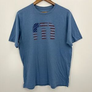 Travis Mathew T-Shirt Men's L Blue Logo Graphic Tee Crew Neck USA
