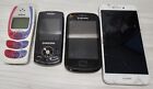 Lot of 4 Old Used Cell Mobile Phones FOR PARTS/REPAIR Nokia, Samsung, Huawei