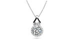 3.00 CTTW Love Knot Halo CZ Pendant Necklace Made With Crystals From Swarovski
