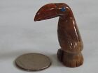 TOUCAN FIGURINE  miniature bird carving rock estate hand carved stone browns