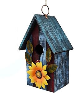 Wooden Bird Houses for Outside Hanging Garden Patio Decorative Bird Houses...