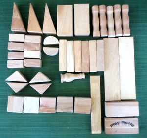 WOODEN BUILDING BLOCKS-41 PIECES BY PLAY BLOCKS