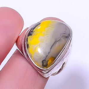 Bumble Bee Jasper- Gemstone 925 Sterling Silver Solitaire Ring s.9 R7542-38 A342