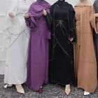 Muslim Women Abaya Sets Open Cardigan Hijab Wrap Long Dress Robe Dubai Islamic