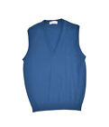 Cable Car Clothiers Merino Wool Sweater Vest Mens 40 M Blue V Neck Robert Kirk